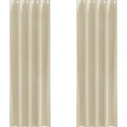 vidaXL Gordijnen met lussen - Verduisterend - Crème Fluweel - 140x245 cm - 2 St. Outlet