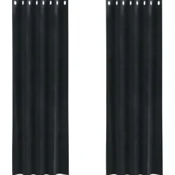 vidaXL Gordijnen met ringen - Verduisterend - Zwart Fluweel - 140x225 cm - 2 St. Hot