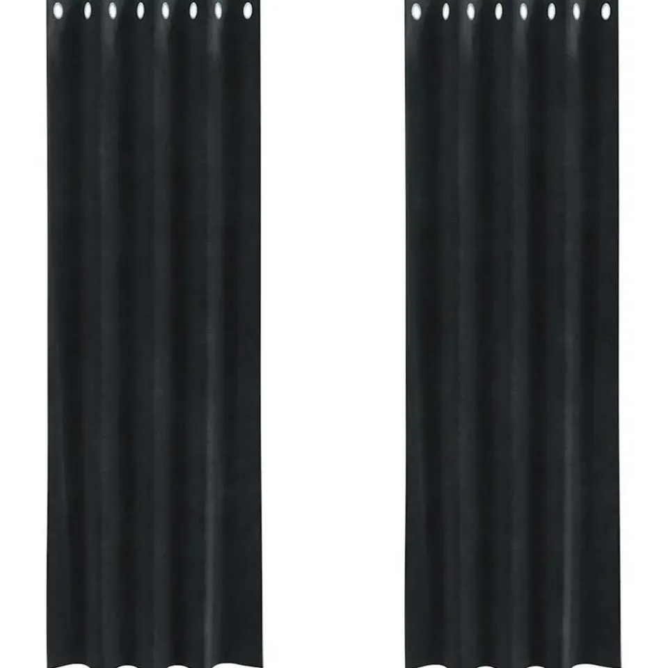 vidaXL Gordijnen met ringen - Verduisterend - Zwart Fluweel - 140x225 cm - 2 St. Hot