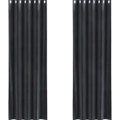vidaXL Gordijnen met ringen - Donkergrijs - 140x225 cm - Fluweel - 2 Stuks Best