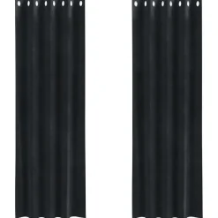 vidaXL Gordijnen met ringen - Verduisterend - Zwart Fluweel - 140x240 cm - 2 St. Outlet