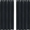 vidaXL Gordijnen met ringen - Verduisterend - Zwart Fluweel - 140x175 cm - 2 St. Online