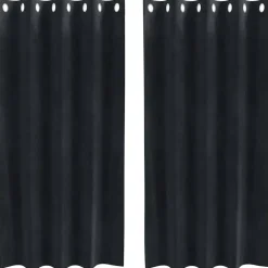 vidaXL Gordijnen met ringen - Verduisterend - Zwart Fluweel - 140x175 cm - 2 St. Online