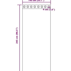 vidaXL Gordijnen van voile met ringen - Zand - 140x245 cm - Stof - 2 Stuks