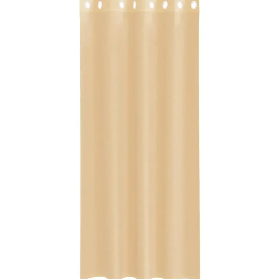 vidaXL Gordijnen van voile met ringen - Zand - 140x245 cm - Stof - 2 Stuks