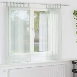 vidaXL Gordijnen van voile met lussen - Lichtgrijs - 140x175 cm - Stof - 2 Stuks Discount