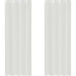 vidaXL Gordijnen van voile met ringen - Wit - 140x260 cm - Stof - 2 Stuks Best