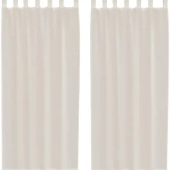 vidaXL Gordijnen van voile met lussen - Crème - 140x225 cm - Stof - 2 Stuks Online