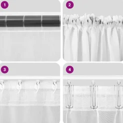 vidaXL Gordijnen van voile met lussen - Roze - 140x245 cm - Stof - 2 Stuks Online