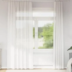 vidaXL Gordijnen van voile met roedezakken - Wit - 140x225 cm - Stof - 2 Stuks Best