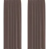 vidaXL Gordijnen van voile met roedezakken - Bruin - 140x260 cm - Stof - 2 Stuks Outlet
