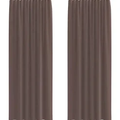 vidaXL Gordijnen van voile met roedezakken - Bruin - 140x260 cm - Stof - 2 Stuks Outlet