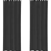 vidaXL Gordijnen van voile met ringen - Zwart - 140x300 cm - Stof - 2 Stuks Clearance