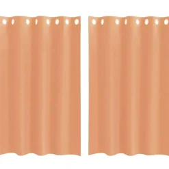 vidaXL Gordijnen van voile met ringen - Terracotta - 140x175 cm - Stof - 2 Stuks Clearance