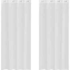 vidaXL Gordijnen van voile met ringen - Wit - 140x245 cm - Stof - 2 Stuks Outlet