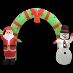 vidaXL Kerstboog kerstman en sneeuwpop opblaasbaar LED 223 cm Discount