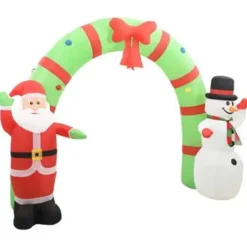 vidaXL Kerstboog kerstman en sneeuwpop opblaasbaar LED 223 cm Discount