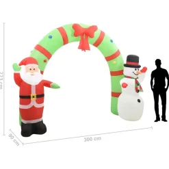 vidaXL Kerstboog kerstman en sneeuwpop opblaasbaar LED 223 cm Discount