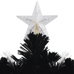 vidaXL Kerstboom met LED-sneeuwvlokken 120 cm glasvezel zwart Outlet