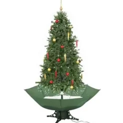 vidaXL Kerstboom sneeuwend met paraplubasis 190 cm groen