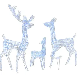 vidaXL Kerstversiering rendierfamilie 300 LED's blauw acryl Discount