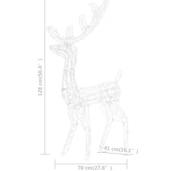 vidaXL Kerstversiering rendierfamilie 300 LED's blauw acryl Discount