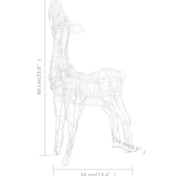 vidaXL Kerstversiering rendierfamilie 300 LED's blauw acryl Discount