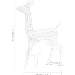 vidaXL Kerstversiering rendierfamilie 300 LED's blauw acryl Discount