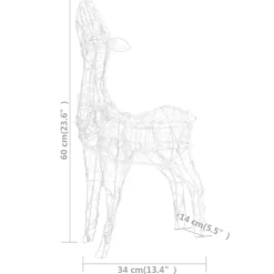 vidaXL Kerstversiering rendierfamilie 300 LED's meerkleurig acryl Best