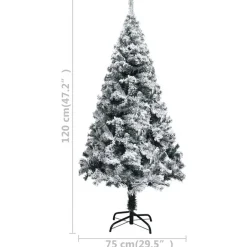 vidaXL Kunstkerstboom met sneeuw 120 cm groen Discount