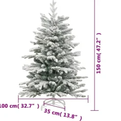vidaXL Kunstkerstboom met scharnieren en sneeuw 150 cm New