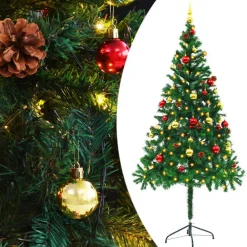 vidaXL Kunstkerstboom met verlichting en kerstballen 180 cm groen Best