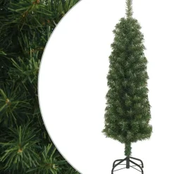vidaXL Kunstkerstboom met standaard smal 120 cm PVC groen Clearance