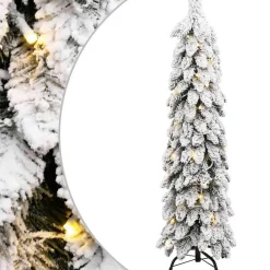 vidaXL Kunstkerstboom met verlichting en sneeuw 80 LED's 150 cm Outlet