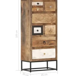 vidaXL Ladekast 45x30x105 cm massief gerecycled hout