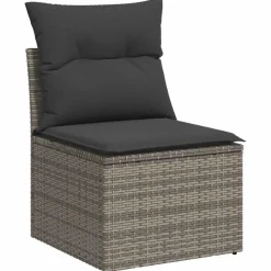 vidaXL Loungebank 2 zits met kussens poly rattan - Grijs - 110x62x69 cm Online