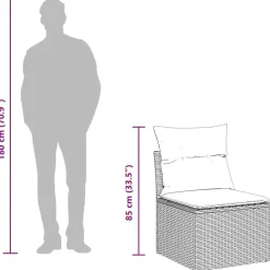 vidaXL Loungebank 2 zits met kussens poly rattan - Grijs - 110x62x69 cm Online