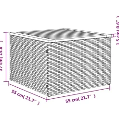 vidaXL Loungeset met 4 kussens - hout armsteun & salontafel - Grijs - 6 stuks Discount