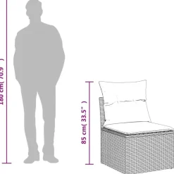 vidaXL Loungeset met 4 kussens - hout armsteun & salontafel - Grijs - 6 stuks Discount