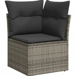 vidaXL Loungeset met kussens - hout armsteun & salontafel - Grijs - 6 stuks