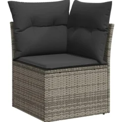 vidaXL Loungeset voor 7 met kussens en verstelbaar salontafel - Gris - 8 stuks Best