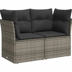 vidaXL Loungeset voor 7 met kussens en verstelbaar salontafel - Gris - 8 stuks Best