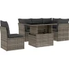 vidaXL Loungeset voor 5 met kussens & verstelbaar salontafel - Gris - 6 stuks Online