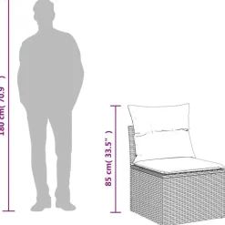 vidaXL Loungeset voor 5 met kussens & verstelbaar salontafel - Gris - 6 stuks Online