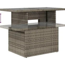 vidaXL Loungeset voor 5 met kussens & verstelbaar salontafel - Gris - 6 stuks Online