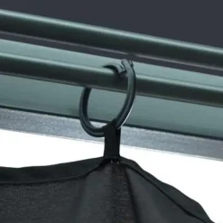 vidaXL Prieel met gordijn 300x300 cm aluminium antraciet Discount