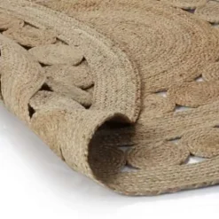 vidaXL Rond Tapijt – Beige Jute – Ø120 cm – Natuurlijk Vloerkleed Best