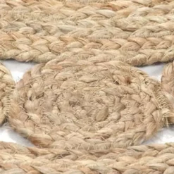 vidaXL Rond Tapijt – Beige Jute – Ø120 cm – Natuurlijk Vloerkleed Best
