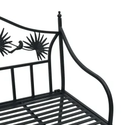 vidaXL Tuinbank met vogels en bloemen ontwerp -Zwart - Staal - 104x52.5x89 cm Online