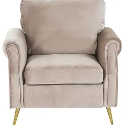 Beliani VIETAS - Fauteuil - Beige - Fluweel Online